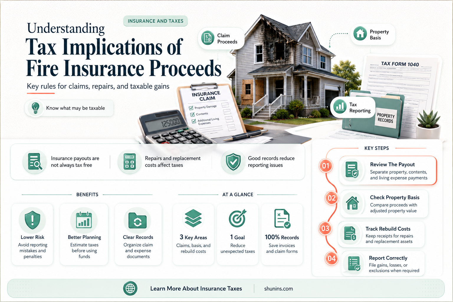 are fire insurance proceeds taxable