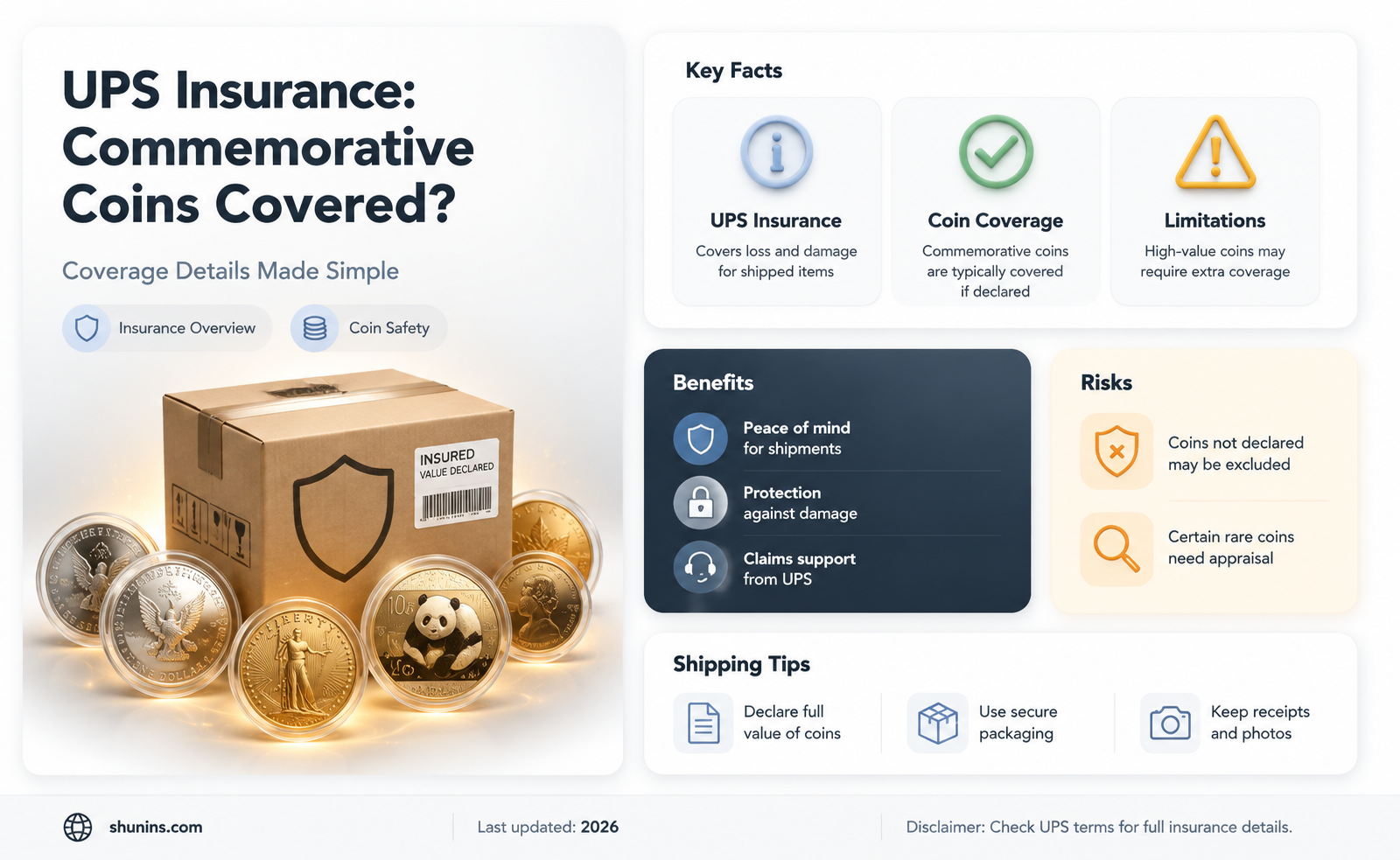 are commemorative coins insurable through ups