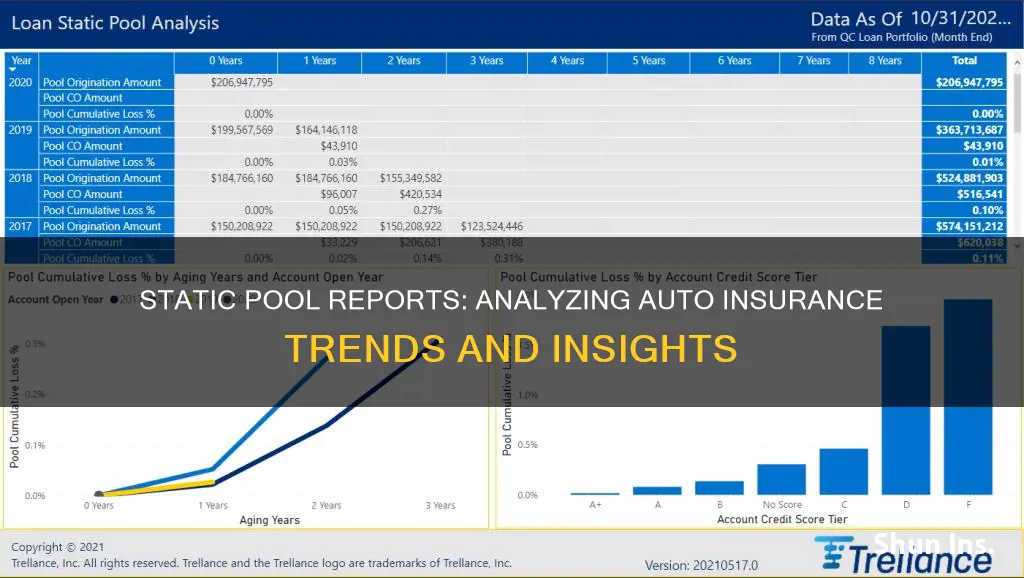 what analysis in static pool reports auto insurance