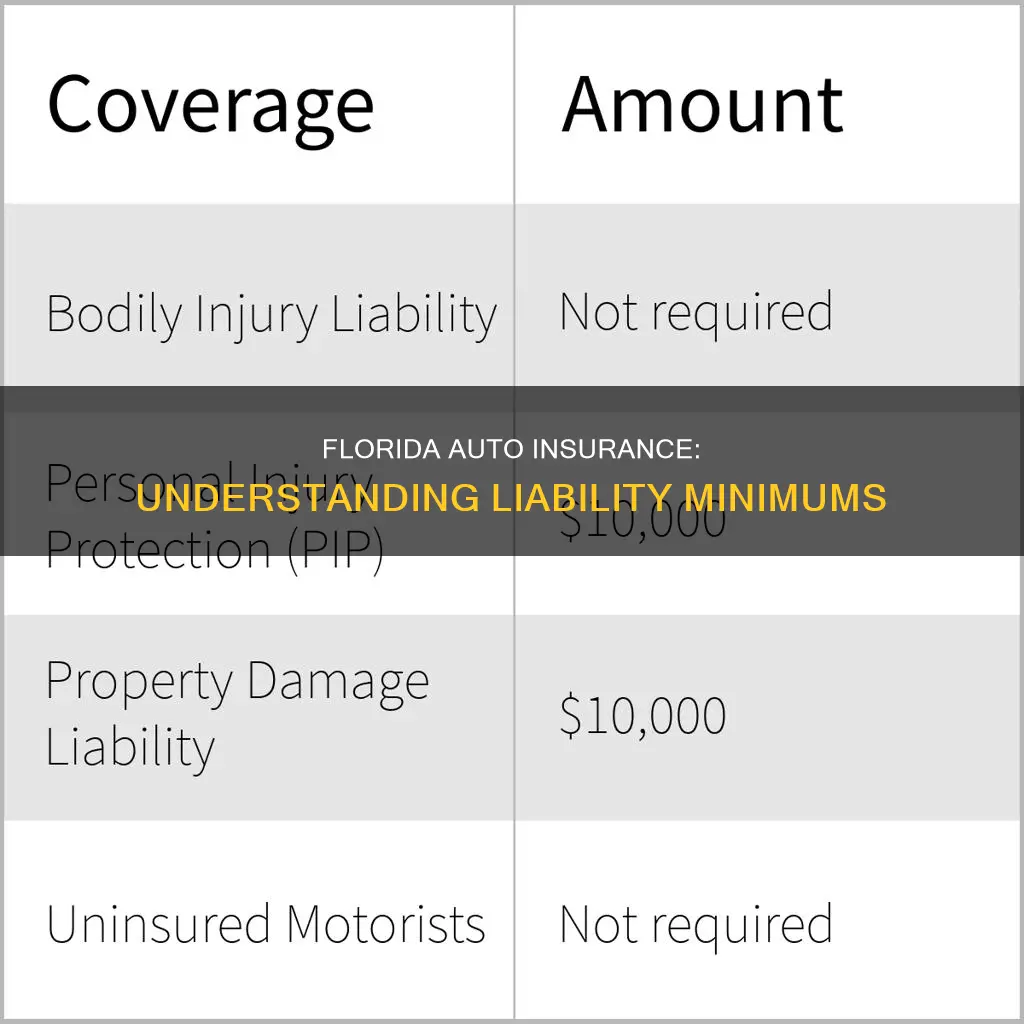 what are auto insurance liability minimums in Florida