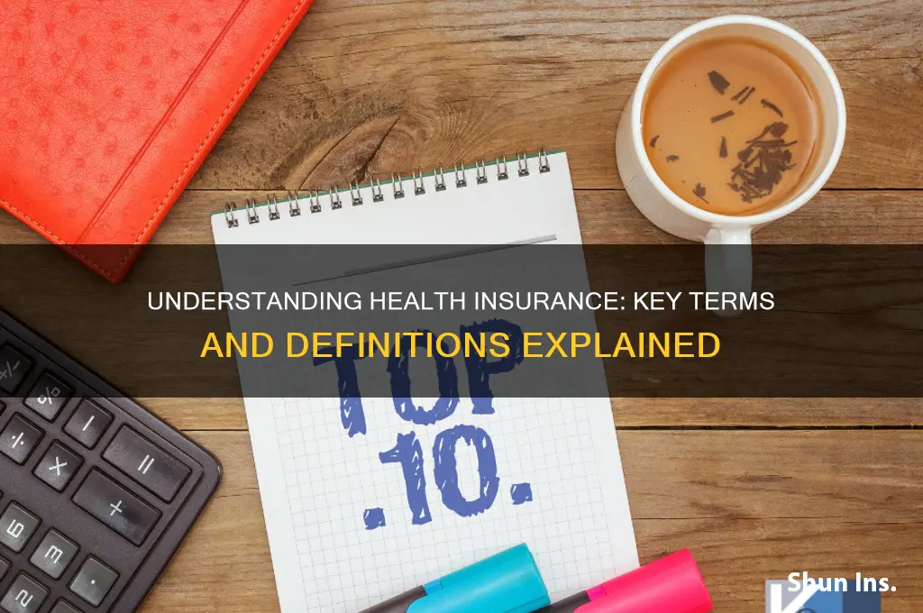 what are different terminologied in health insurance