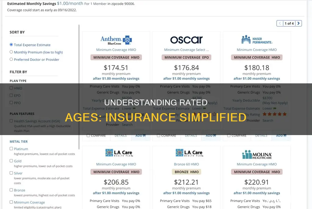 what are rated ages insurance