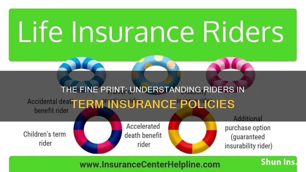 what are riders in term insurance