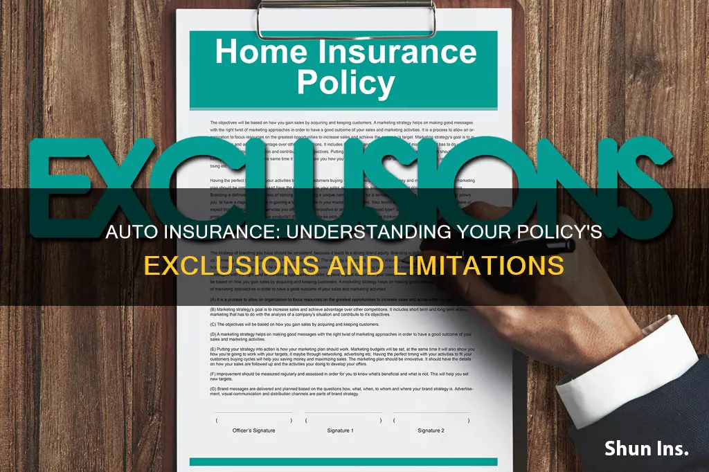 what auto insurance will not cover