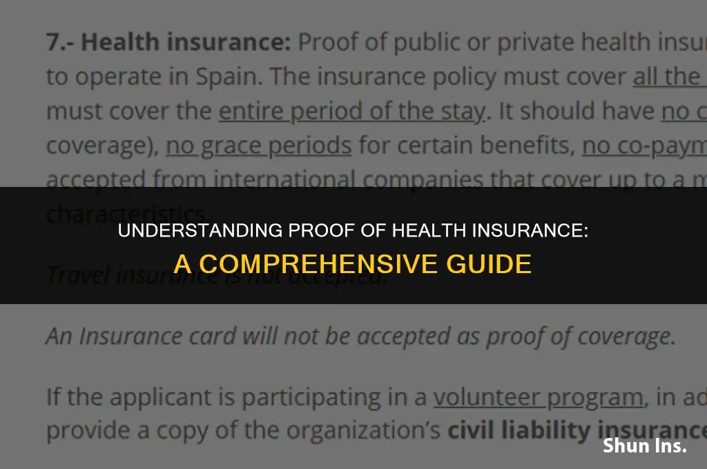 what constitutes proof of health insurance