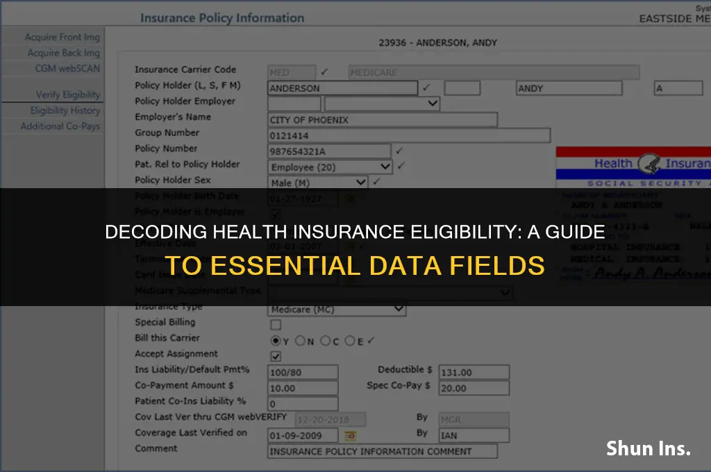 what data fields are in health insurance eligibility