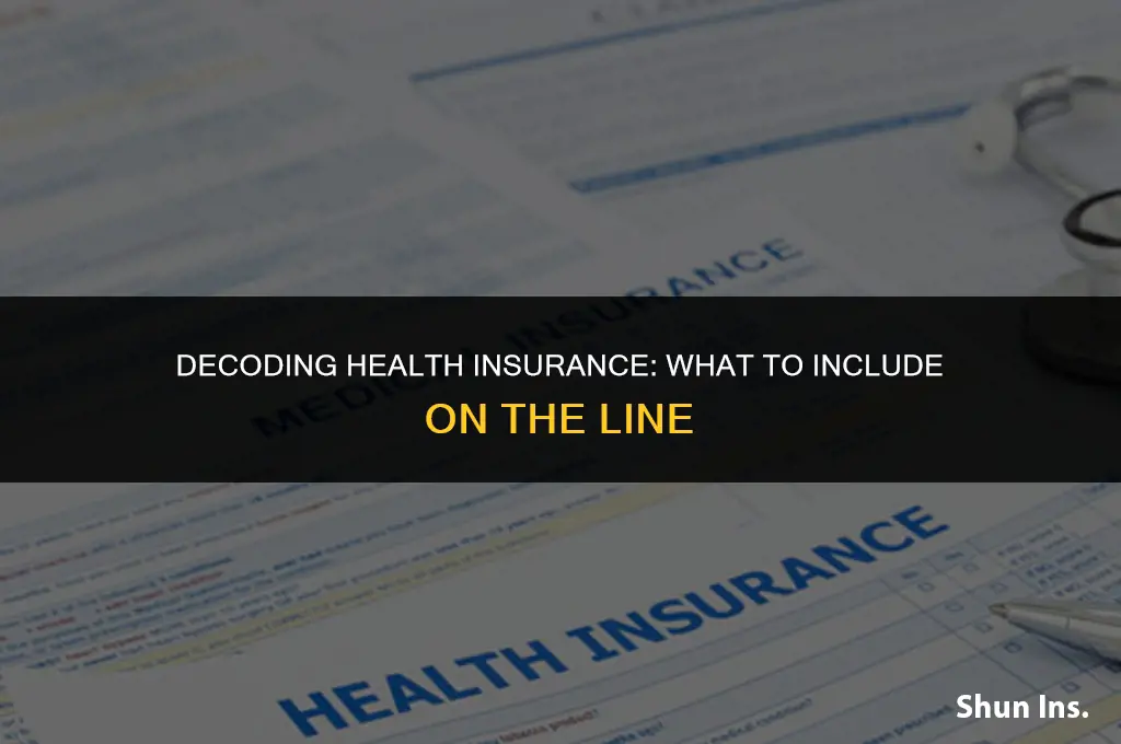 what do i have to put in health insurance line