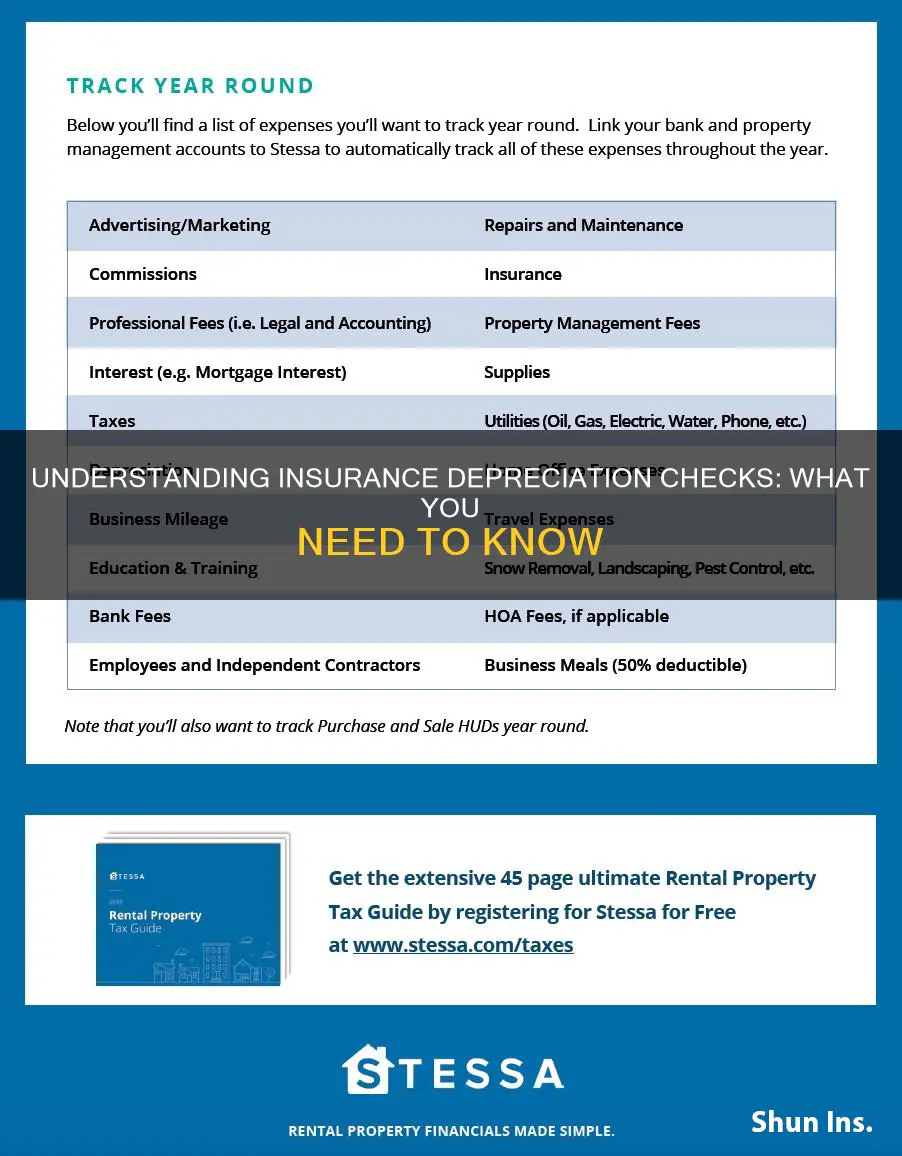 what does a depreciation check from insurance