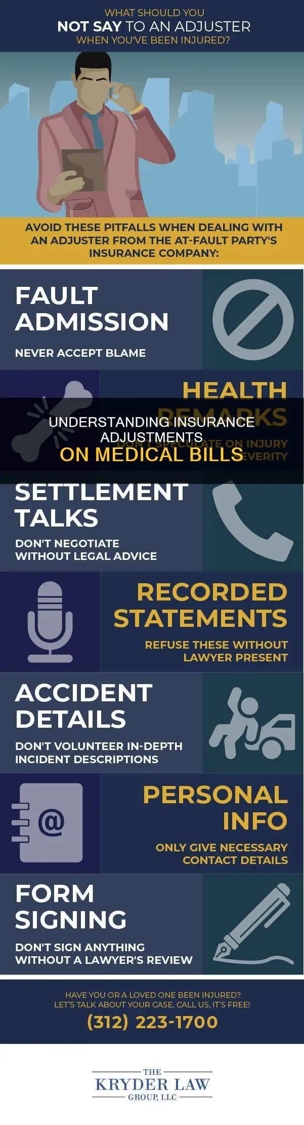 what does adjustment mean on insurance medical statement