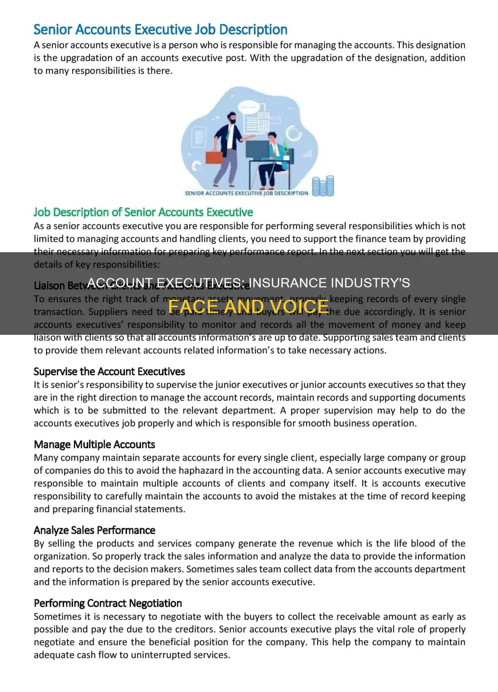 what does an account executive do in insurance