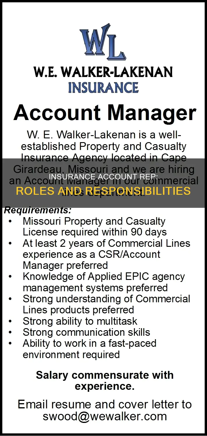 what does an account rep do in insurance
