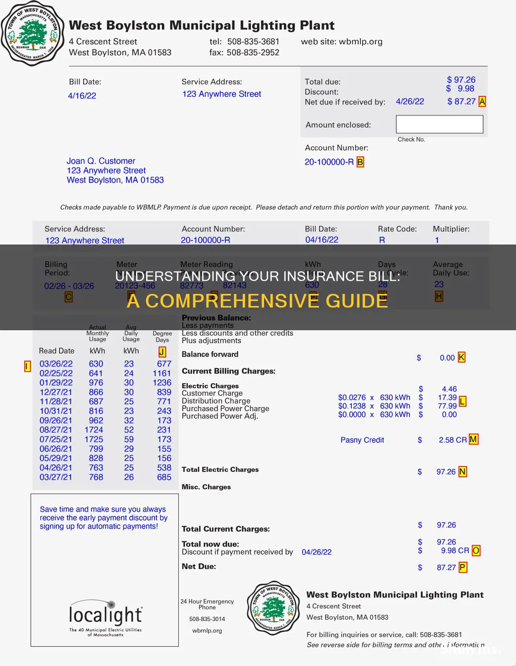 what does an insurance bill look like