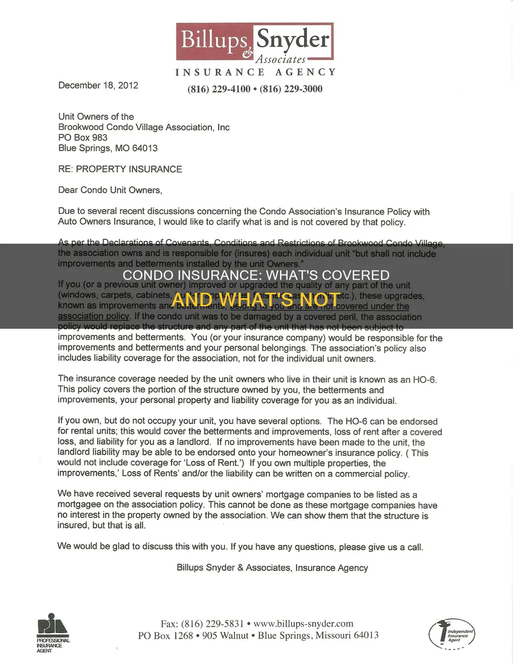 what does condo homeowners insurance cover