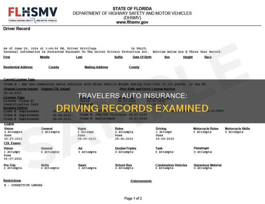 what does travelers auto insurance use to check driving record