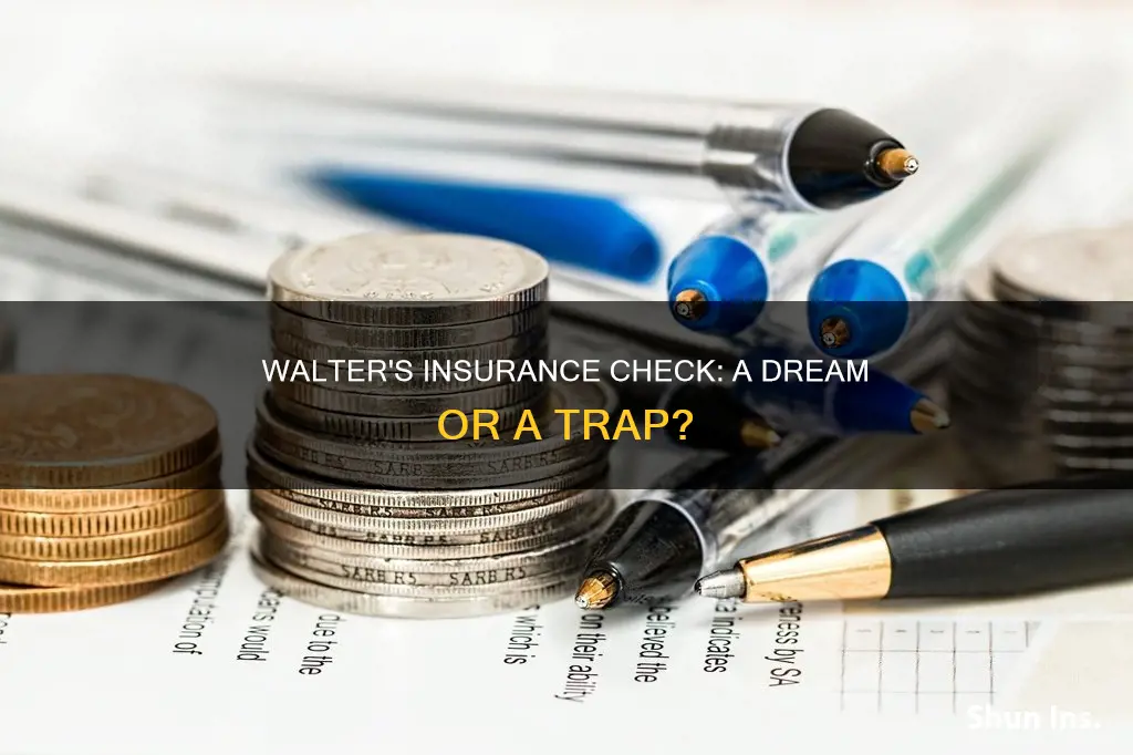 what does walter want to do with the insurance check