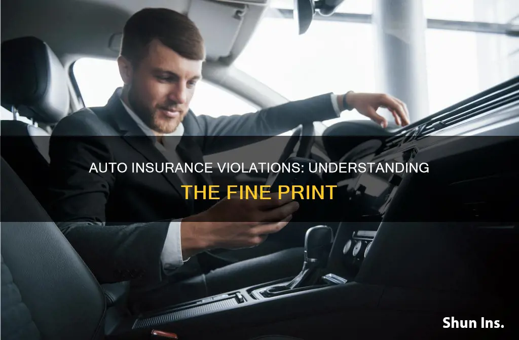 what entails a viloation in auto insurance