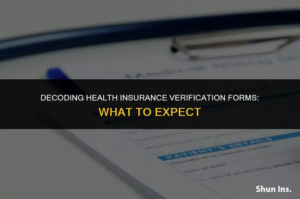 what form does my health insurance verification come on