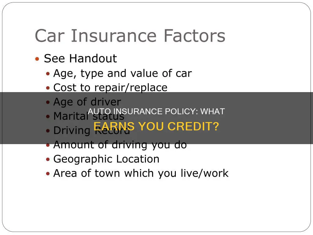 what gives you credit in purchasing auto insurance policy