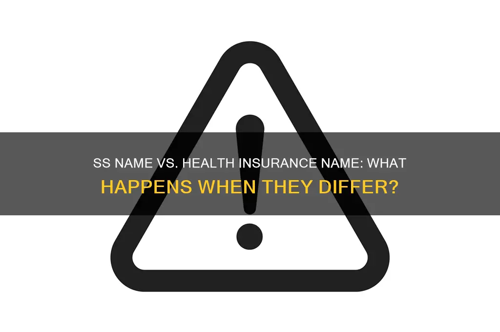 what if ss name and health insurance name different