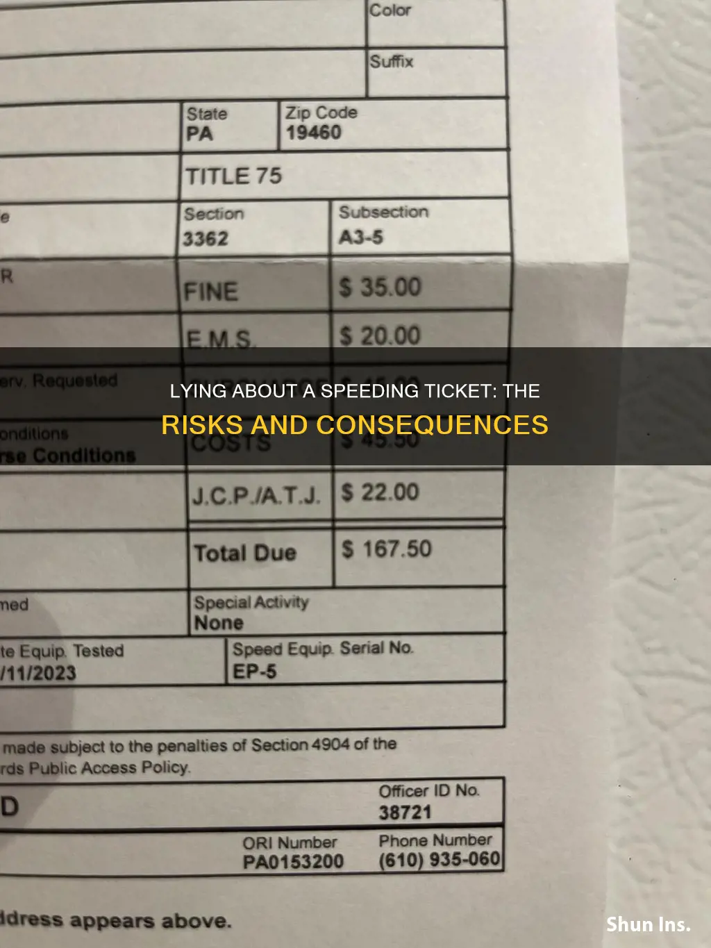 what if you lie about a speeding ticket on insurance