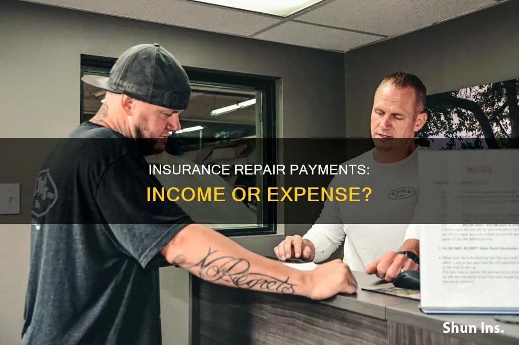 what income account is an insurance repair payment categorized under