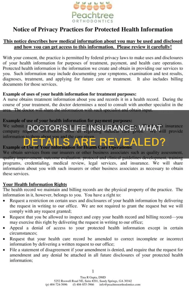 what information is disclosed from doctor life insurance