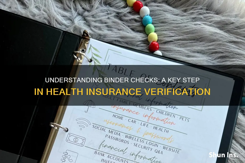 what is a binder check for health insurance