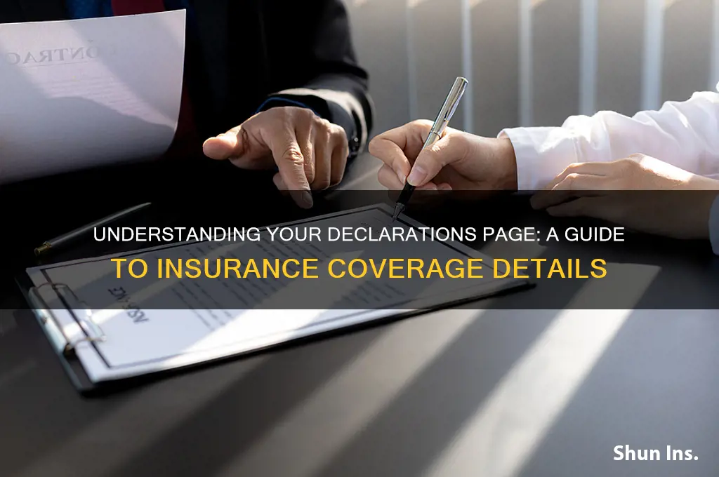 what is a declarations page insurance