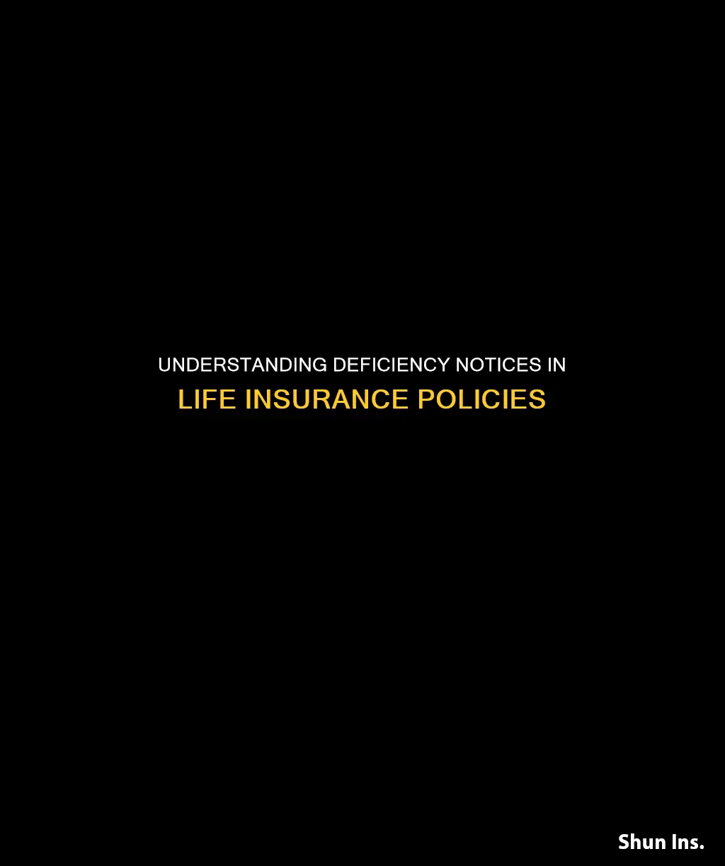 what is a deficiency notice life insurance