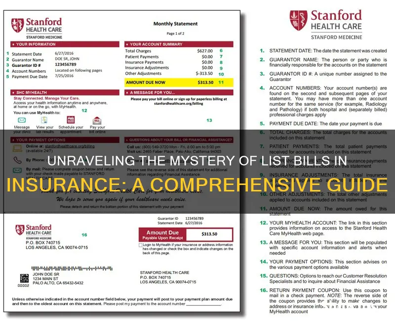 what is a list bill in insurance