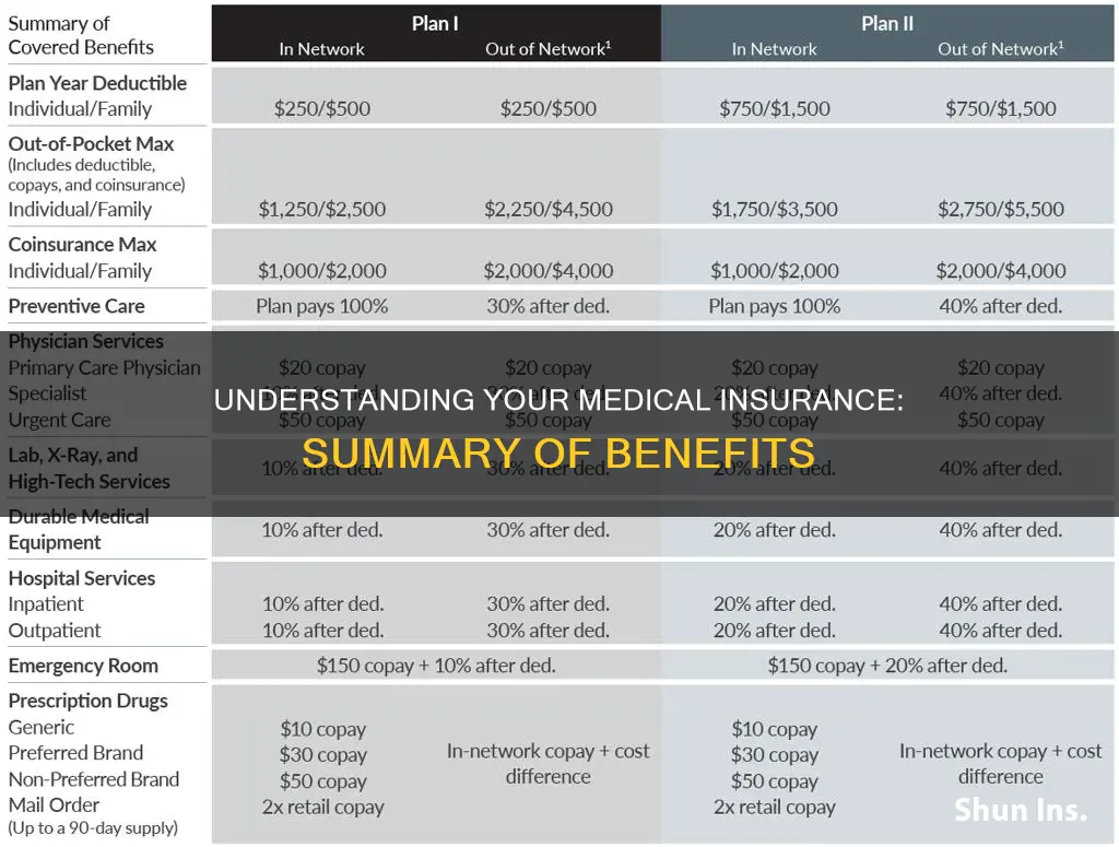 what is a medical insurance benefit summary