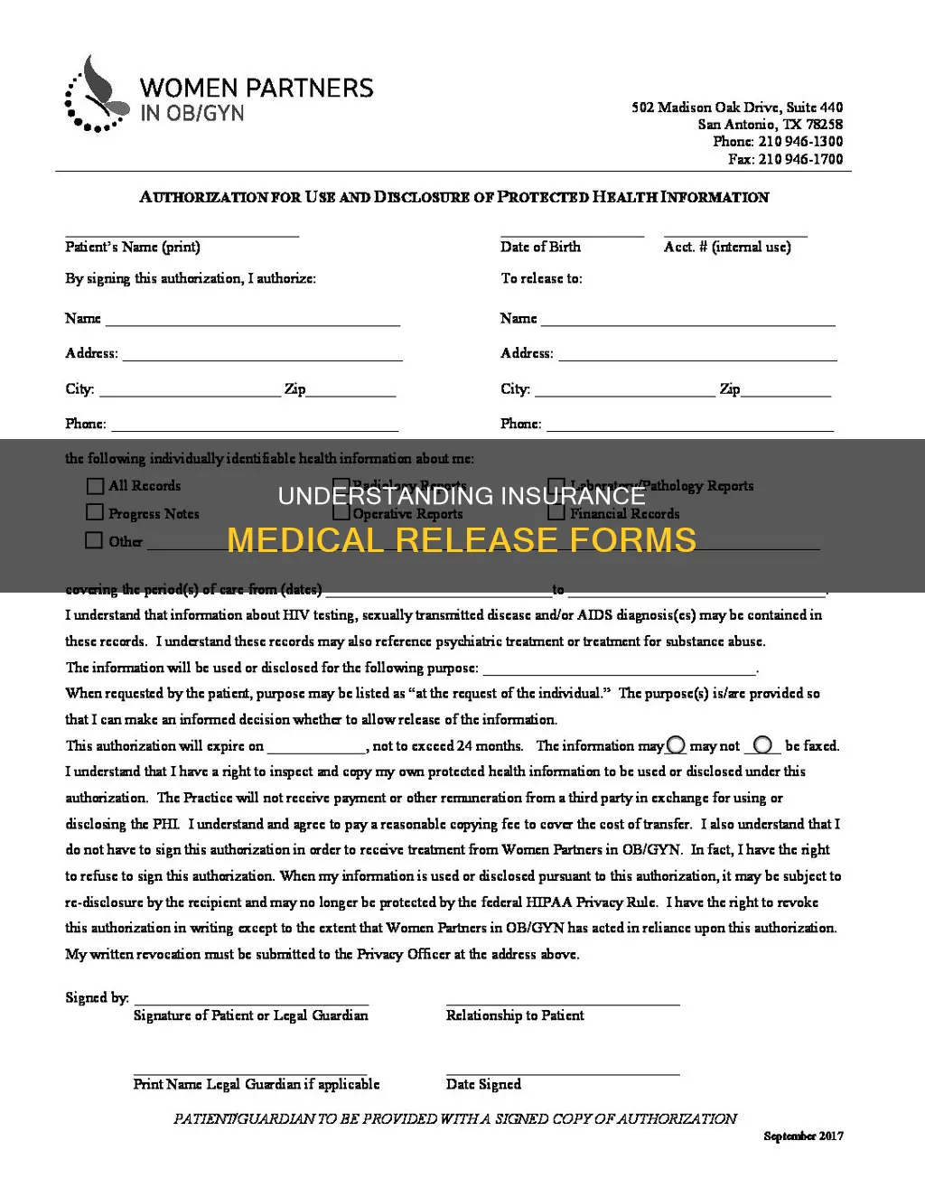 what is a medical release form from insurance co