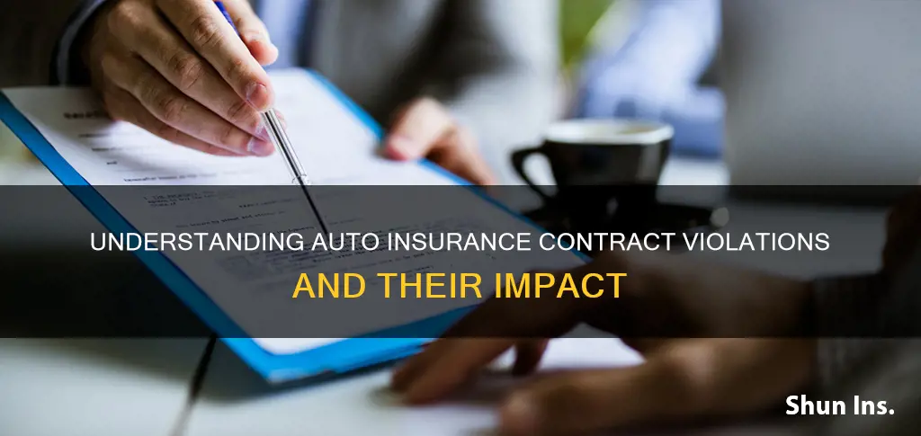 what is a violation of auto insurance contact