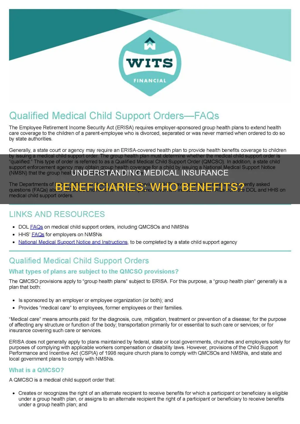 what is beneficiary in medical insurance