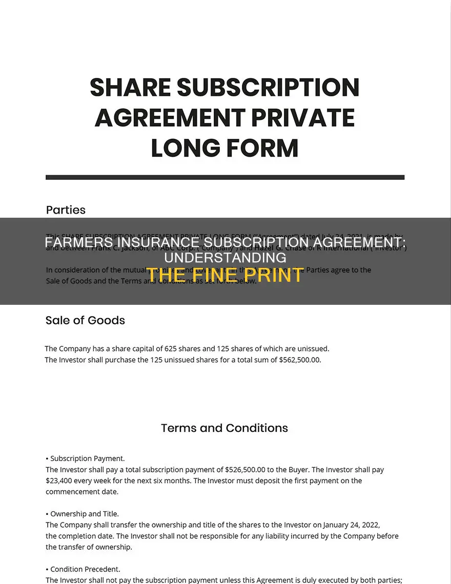 what is farmers insurance subscription agreement