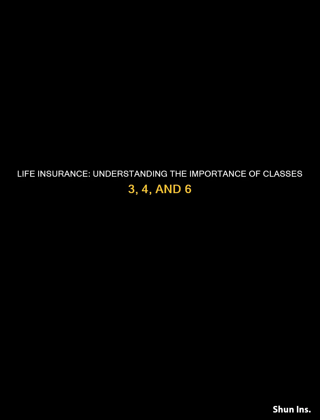 what is life insurance class 3 4 6