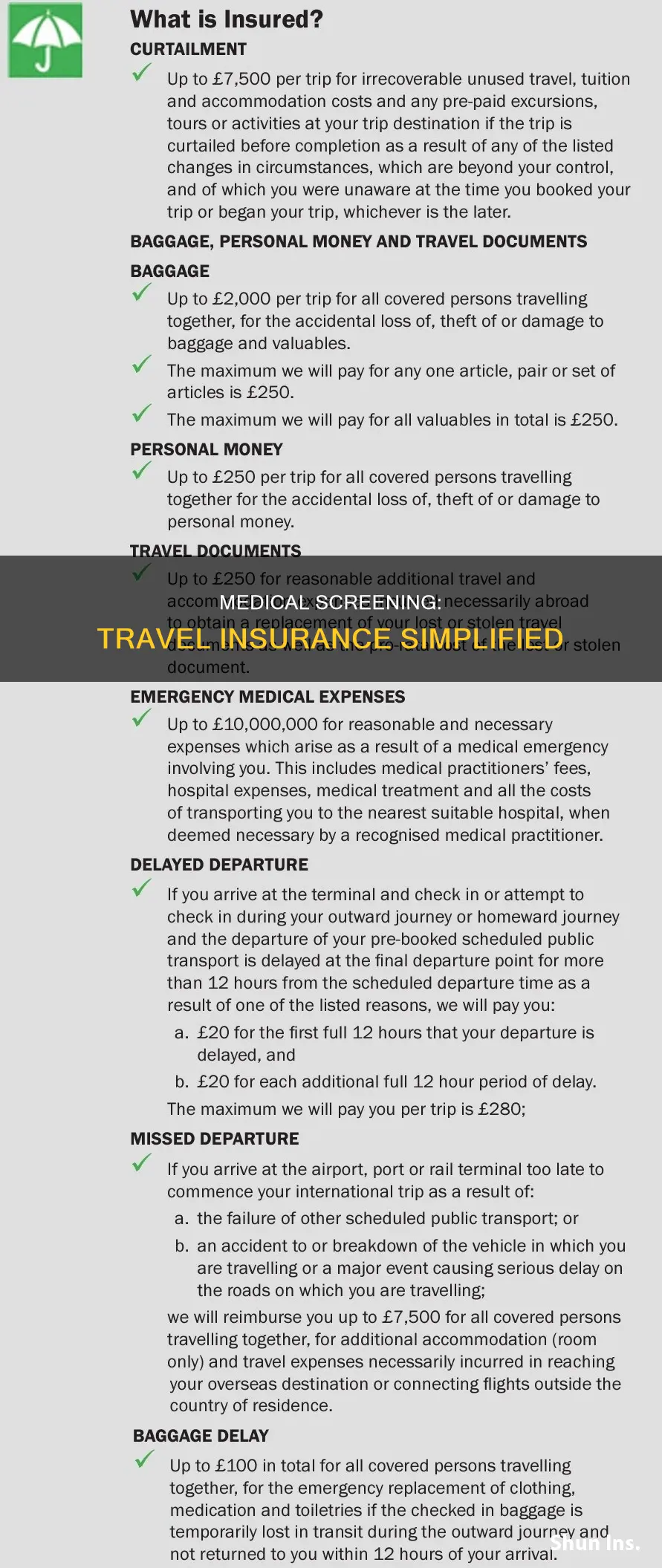 what is medical screening for travel insurance