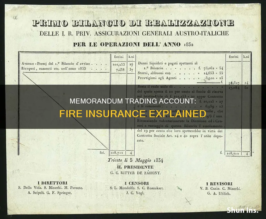 what is memorandum trading account in fire insurance
