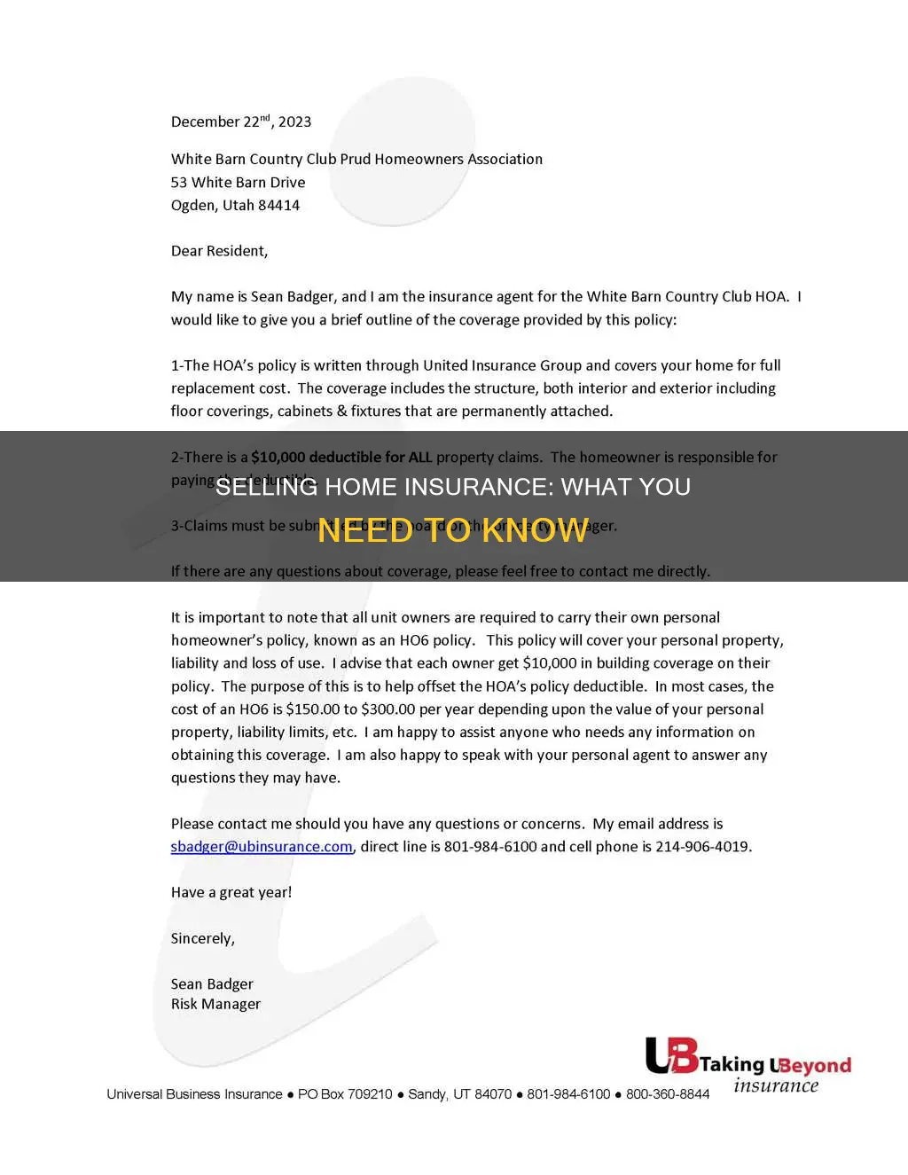 what is necessary for sell homeowners insurance