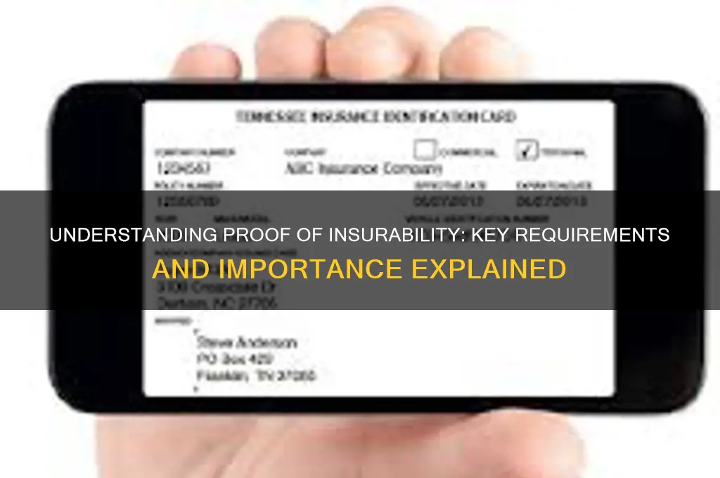 what is proof of insurability