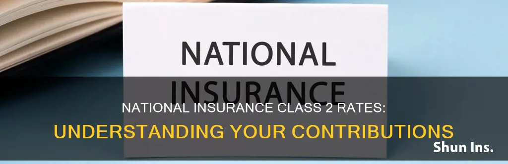 what is the class 2 rate for national insurance contributions