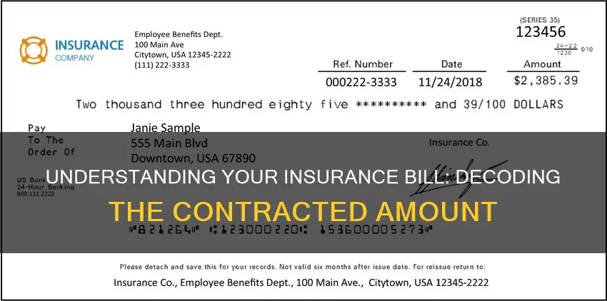 what is the contracted amount on my insurance bill