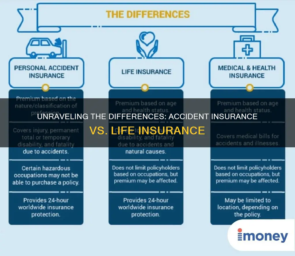 what is the difference between accident insurance and life insurance