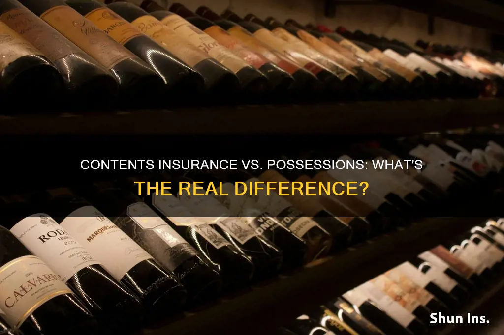 what is the difference between contents insurance and personal possessions
