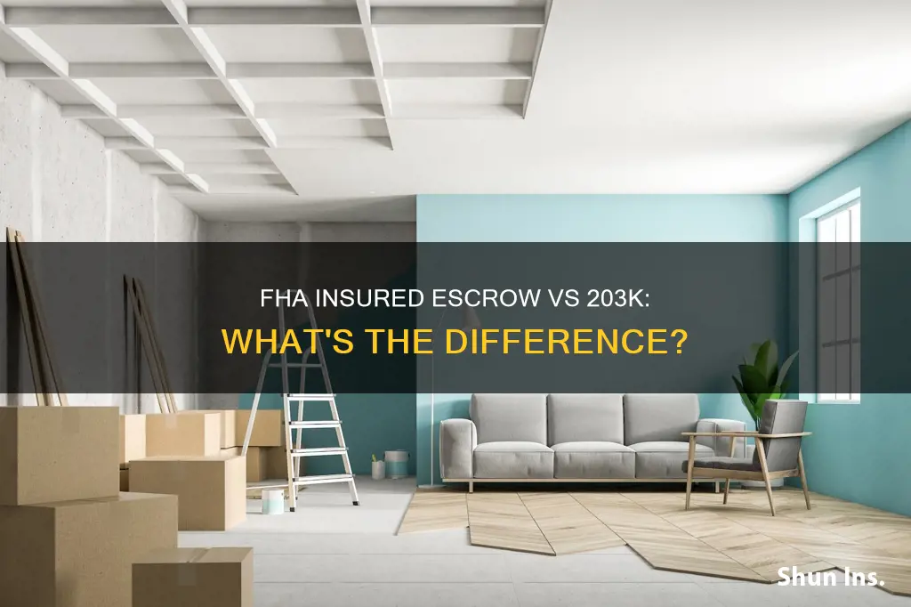 what is the difference between fha insured escrow and 203k