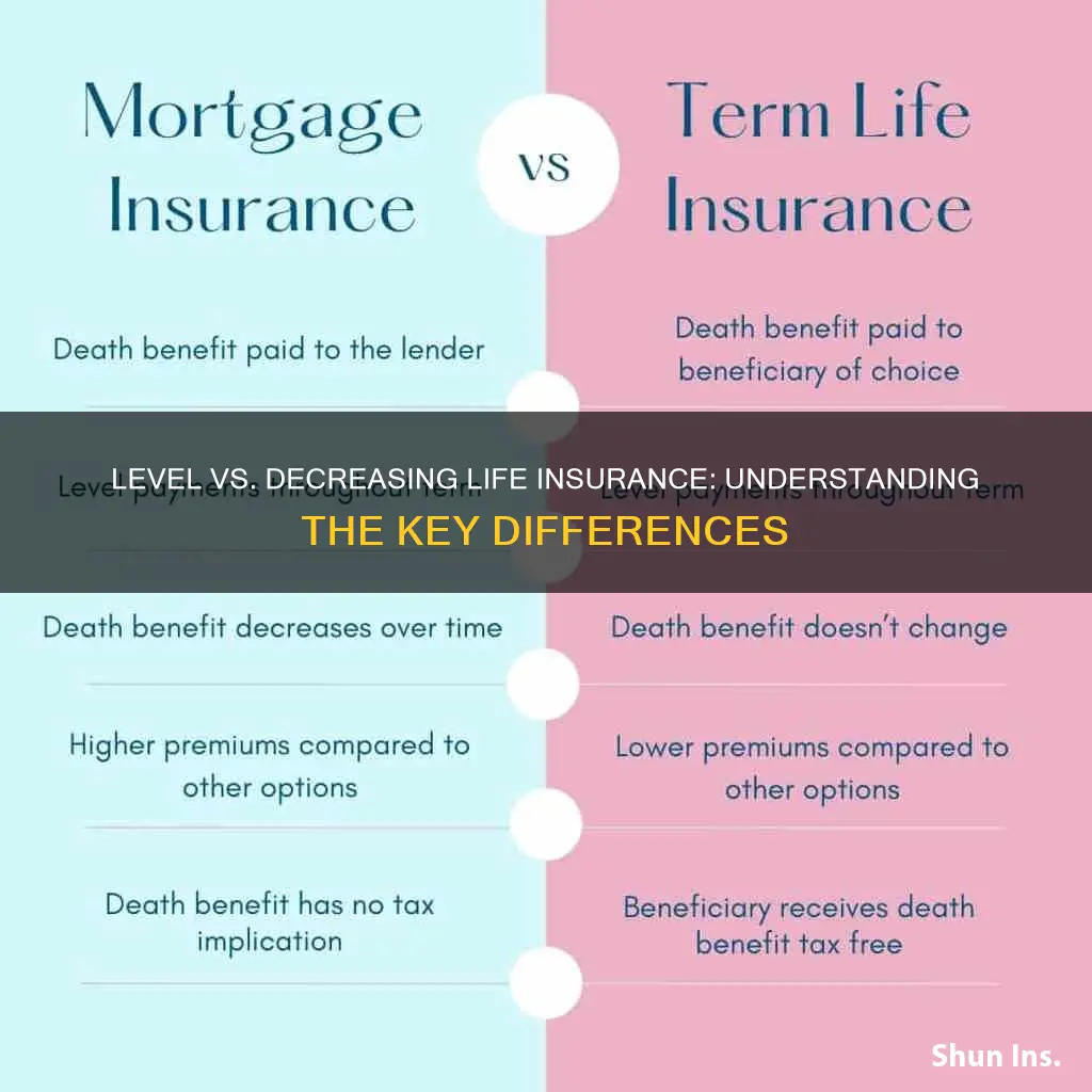 what is the difference between level and decreasing life insurance