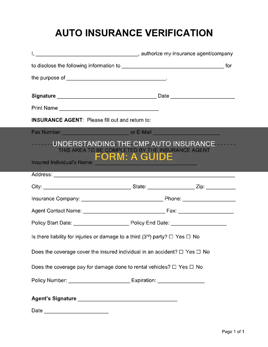 what is the instrument called cmp auto insurance form