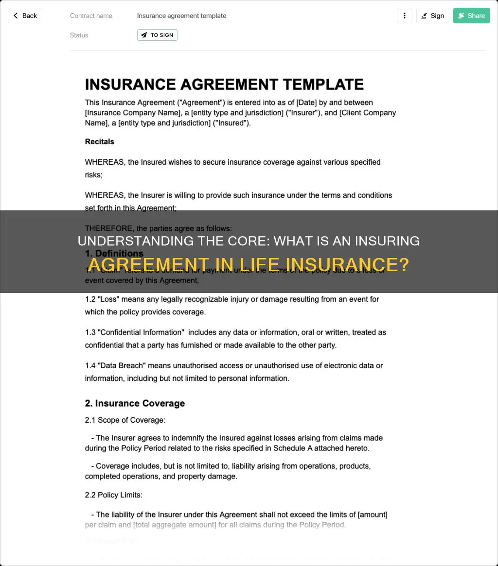 what is the insuring agreement in life insurance