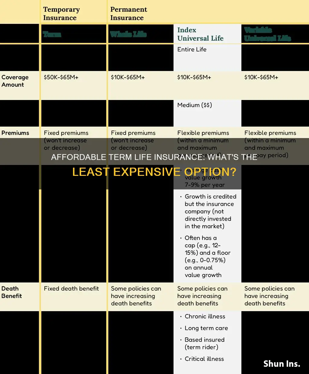 what is the least expensive term life insurance