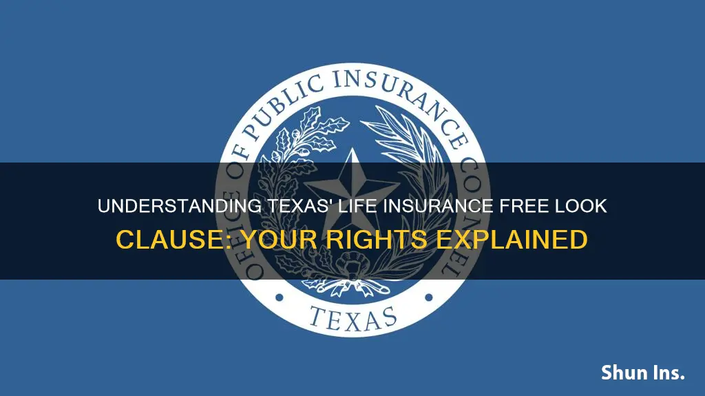 what is the life insurance free look period in Texas